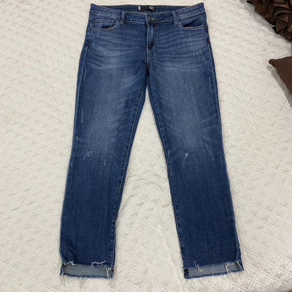 KUT mid rise true denim straight leg jeans